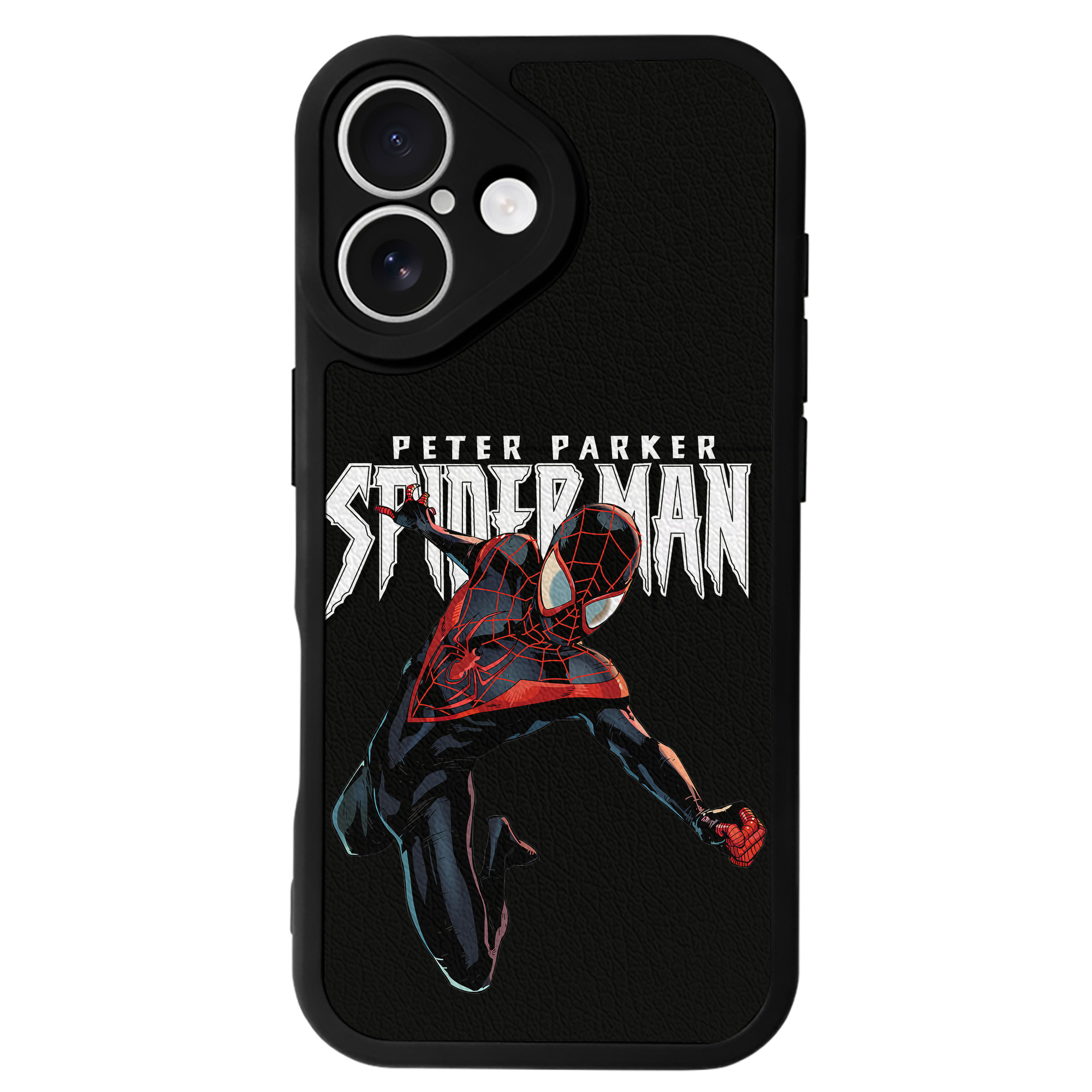 （画像用） Spider Man スパイダーマン 【iPhone 16シリーズ対応】シリコンスマホケース（レザー調） 材質：シリコン